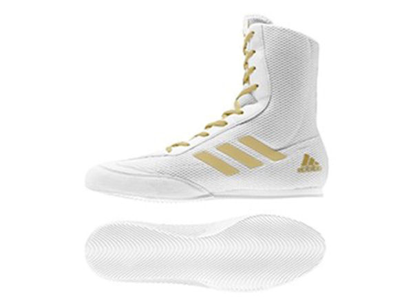 adidas white and gold boxing boots
