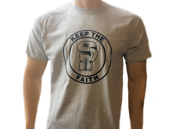 Main Event Keep The Faith Training Casual Cotton T Shirt Grey